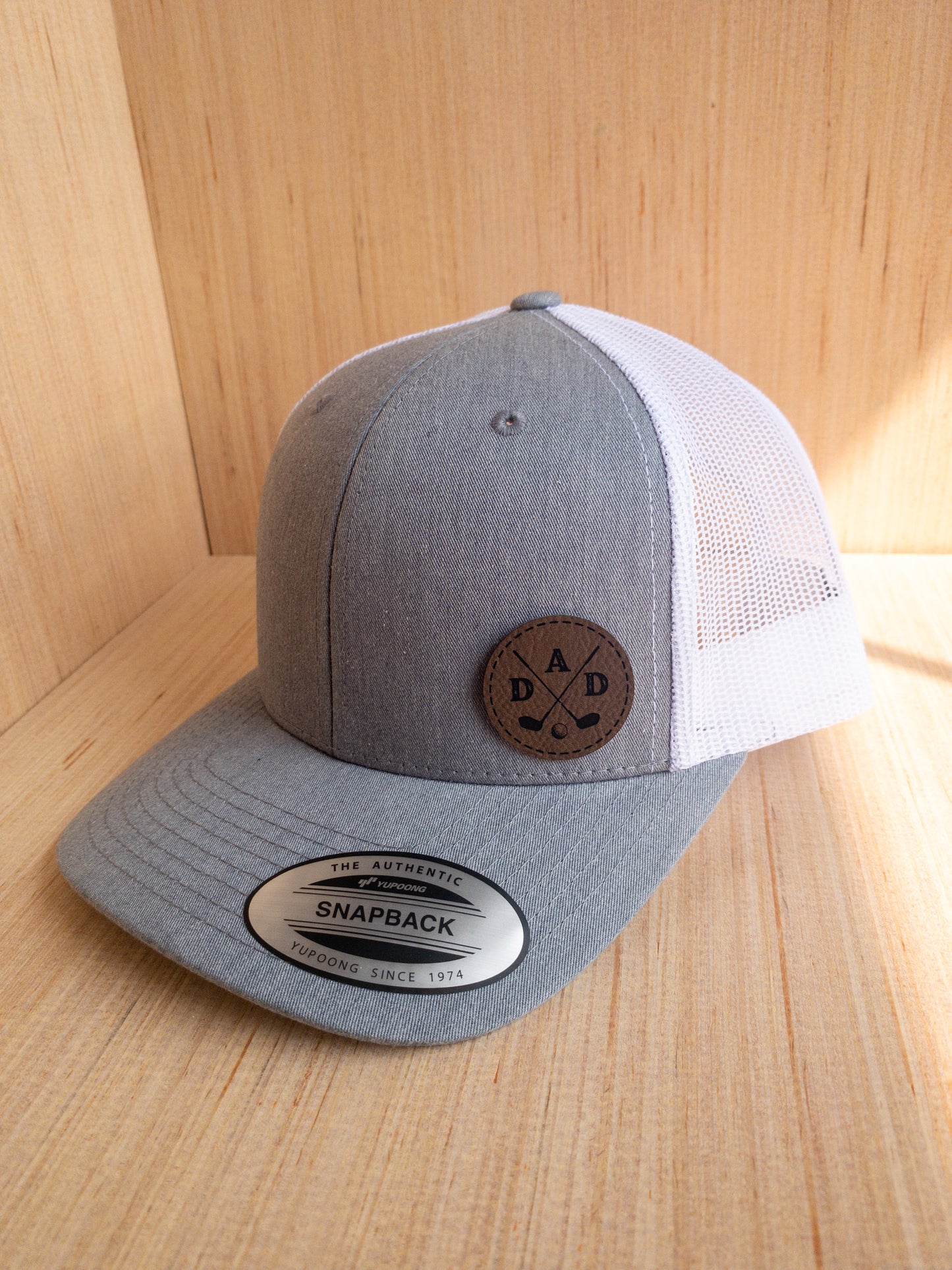 Golf Dad Leatherette Patch Trucker Hat