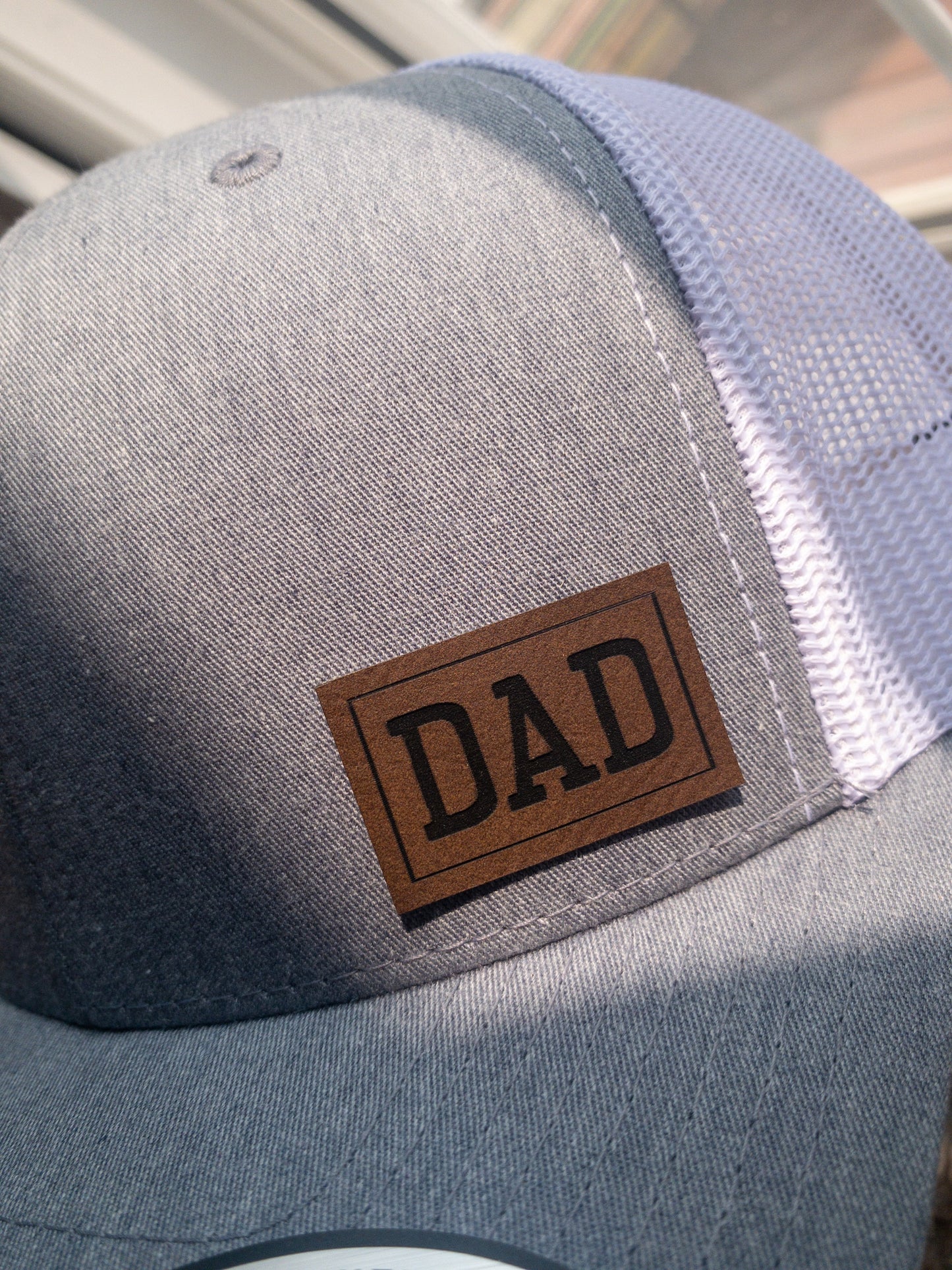 Dad Leatherette Patch Trucker Hat