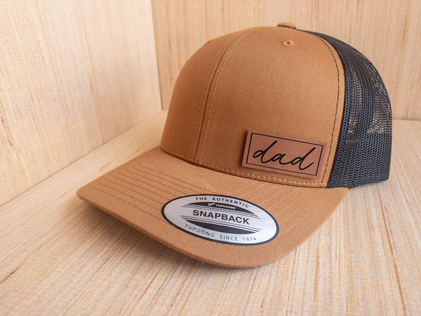 Dad Leatherette Patch Trucker Hat
