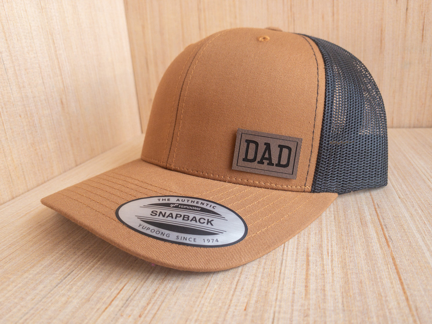 Dad Leatherette Patch Trucker Hat