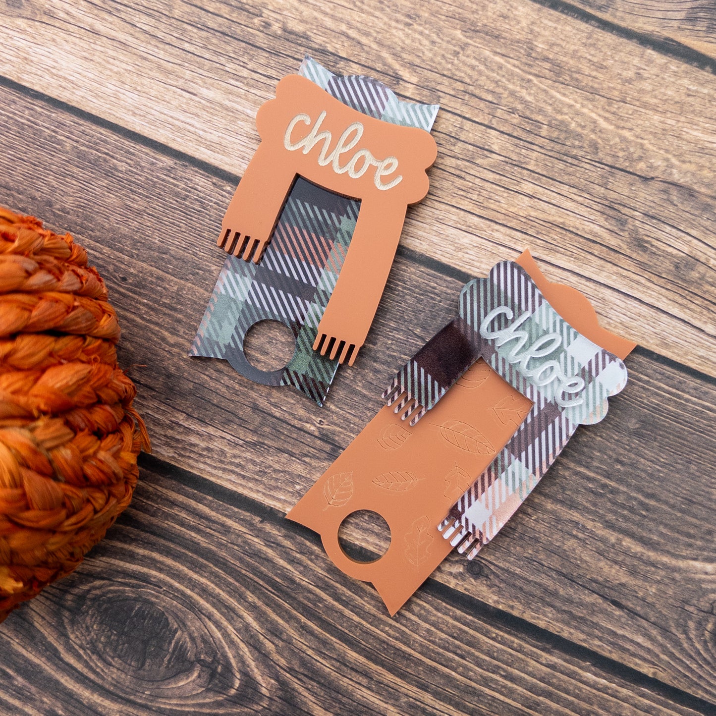 Acrylic Fall Scarf Tumbler Topper