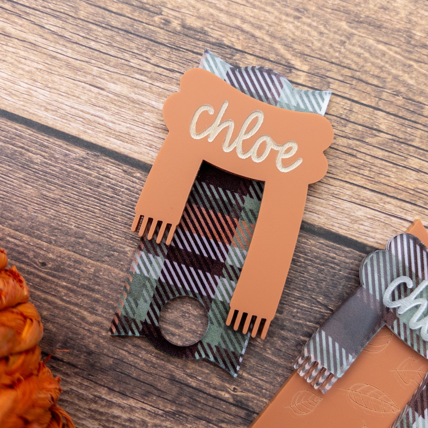 Acrylic Fall Scarf Tumbler Topper
