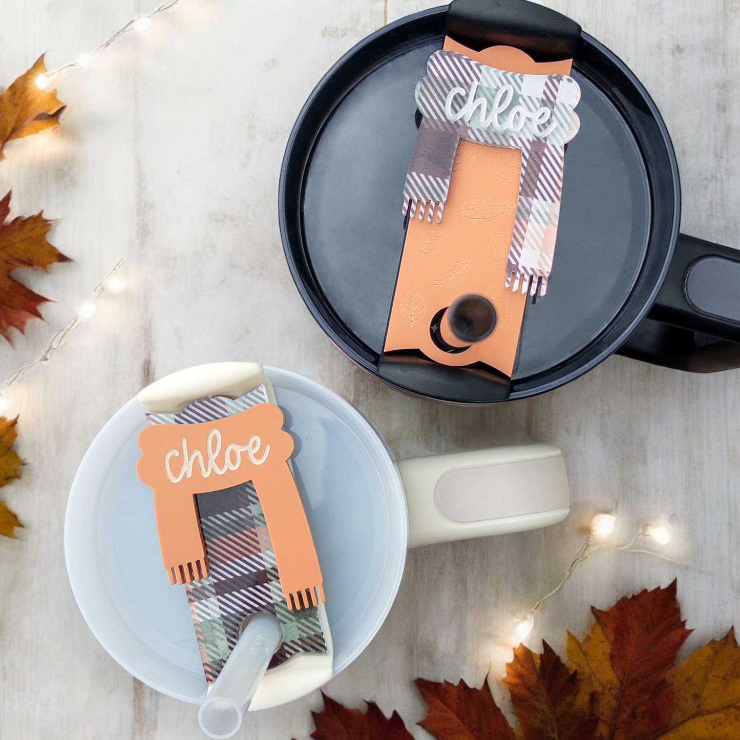 Acrylic Fall Scarf Tumbler Topper