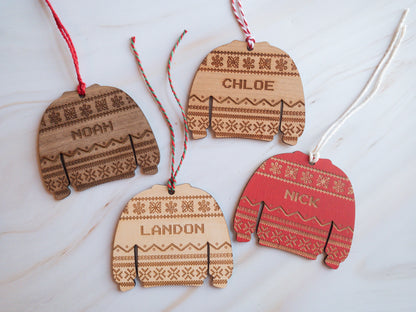 Personalized Ugly Sweater Wooden Ornament