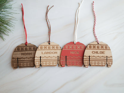 Personalized Ugly Sweater Wooden Ornament